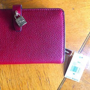Michael Kors Adele Red Pebble Leather Wallet NWT
